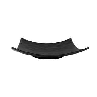 Square Shallow Plate by Elite Global Solutions – 9 3/4" x 2 1/4", Melamine, Black, Pack of 6, Model JW10SQRF-B
