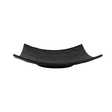 Square Shallow Plate by Elite Global Solutions – 9 3/4" x 2 1/4", Melamine, Black, Pack of 6, Model JW10SQRF-B