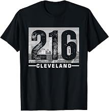 Vintage Cleveland City Ohio 216 Area Code Pride Skyline T-Shirt