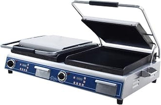 Globe GSGDUE14D Deluxe Countertop Smooth Panini Double Grill, NSF