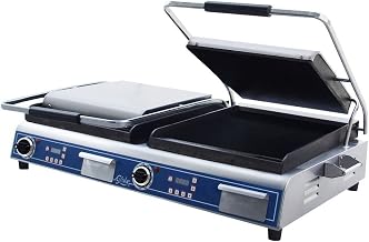 Globe GSGDUE14D Deluxe Countertop Smooth Panini Double Grill, NSF