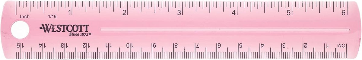 Westcott Plastic Ruler, 6-Inch, (00412)