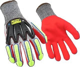 Ansell Ringers Gloves 065 R-Flex Impact Nitrile - Light Duty Impact Glove, Full Flexibility, Large, Orange/Green/Black