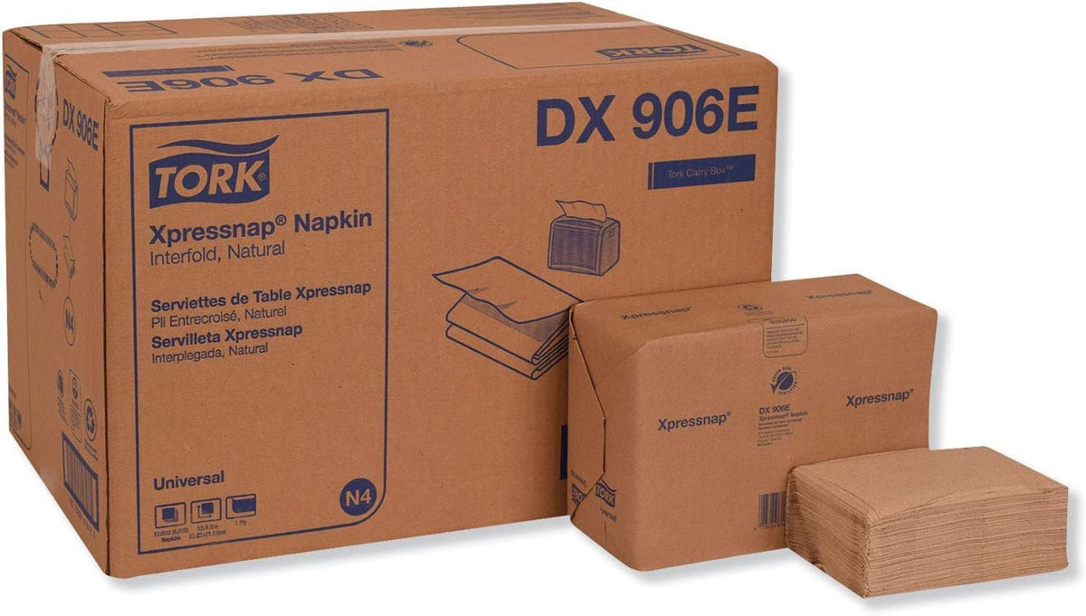 Tork Xpressnap Inter-Fold Napkin 1-Ply by SCA – 1-Ply, Recycled Fiber, brown, Model DX906E