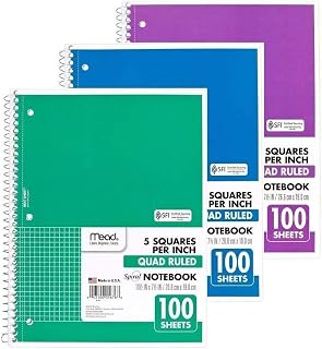 Mead Spiral Quad 5sq Rule 100ct,Acco Brands Usa Llc,5676