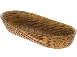 Kouboo La Jolla Rattan Bread Basket, Large Rectangular Tray, Honey Brown