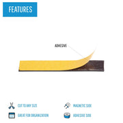 MasterVision 1 / 0.5" x 50' / Black Magnetic Tape