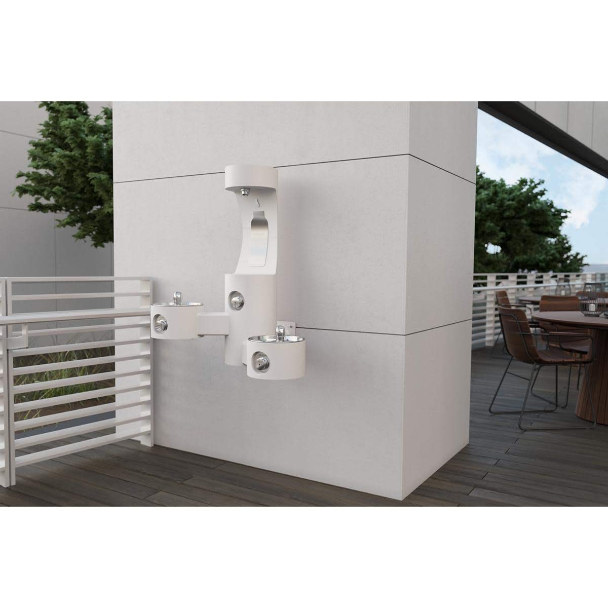 Outdoor Lk4409 Wall Mount Bi-Level Fountain & Bottle Filler Blue by Elkay – Stainless Steel, Blue, Model LK4409BFBLU