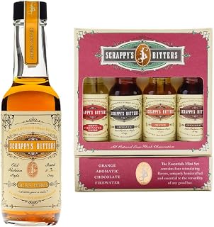 Scrappy's Bitters Bundle – Black Lemon (5 oz) & Essentials Gift Set (4 ct, 0.5 oz) – Organic Ingredients, No Extracts, Artificial Flavors, Chemicals or Dyes – Handcrafted in the USA