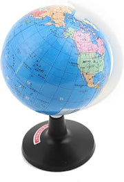 Ruilogod 3.3" Dia Blue Plastic Black Frame Education Study Desk Globe Ball for Students (id: ad1 12f 236 870 c93