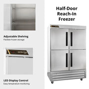 CLBM-49F 49" 2-Section Reach-In Freezer - (2) Split Solid Doors by Traulsen – (2) Split Solid Doors, Silver, Model CLBM-49F-HS-LR