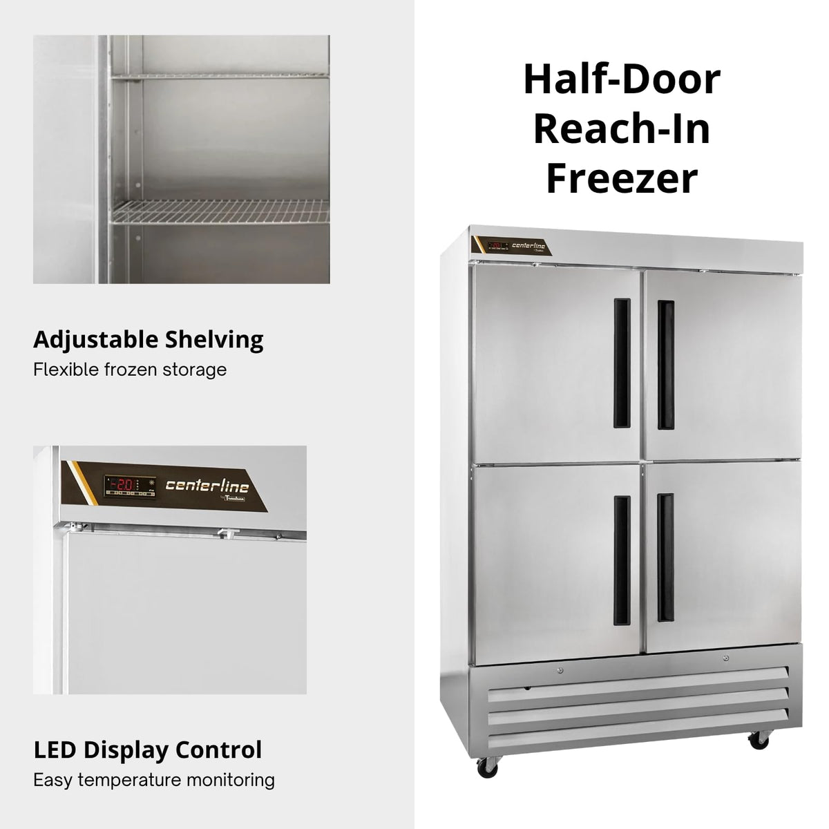 Traulsen (2) Split Solid Doors / Silver / 1 Freezers