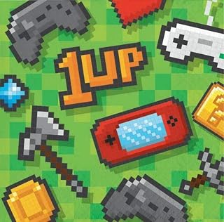 Creative Converting Video Game Party Napkins, 5", Multicolor