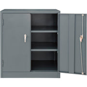 Counter Height Cabinet with Locking Lever Handle by Global Industrial – 36x24x42 inches, Alloy Steel, Grey, Model 269872GY
