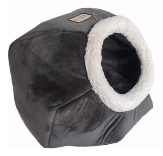 Cat Bed Model Gray Velvet by Armarkat – 18 x 18 x 14, Fabric, Gray, Model C80CSH/MB