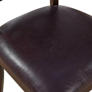 Solid Wood Faux Leather-Upholstered Dining Chairs Set of by Furnifact – Wood, Brown, Pack of 2