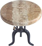 Starlight Canyon Home Industrial-Style Mango Wood and Iron Crank Coffee Table, Distressed-Finish Small Accent Table for Living Room, Natural and Black