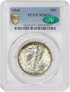 1945 American Silver Walking Liberty Half Dollar Coin $0.50 PCGS/CAC MS-67+ | MS-67+
