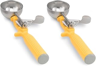 Vollrath 47144 Round Stainless Steel Dishers, Set of 2 (Size 20, 1 5/8-Ounce, Yellow)