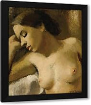 Vera Rockline 20x24 Black Modern Framed Art Print Titled: Portrait of a Woman