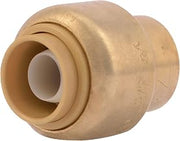 SharkBite 3/8 Inch (1/2 Inch OD) Push Cap, Push to Connect Brass Plumbing Fitting, PEX Pipe, Copper, CPVC, PE-RT, HDPE, U512LFA