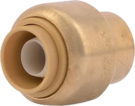 SharkBite 3/8 Inch (1/2 Inch OD) Push Cap, Push to Connect Brass Plumbing Fitting, PEX Pipe, Copper, CPVC, PE-RT, HDPE, U512LFA