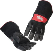 Lincoln Electric Premium Leather MIG Stick Welding Gloves | Heat Resistance & Dexterity| Medium | K2980-M,black, Red