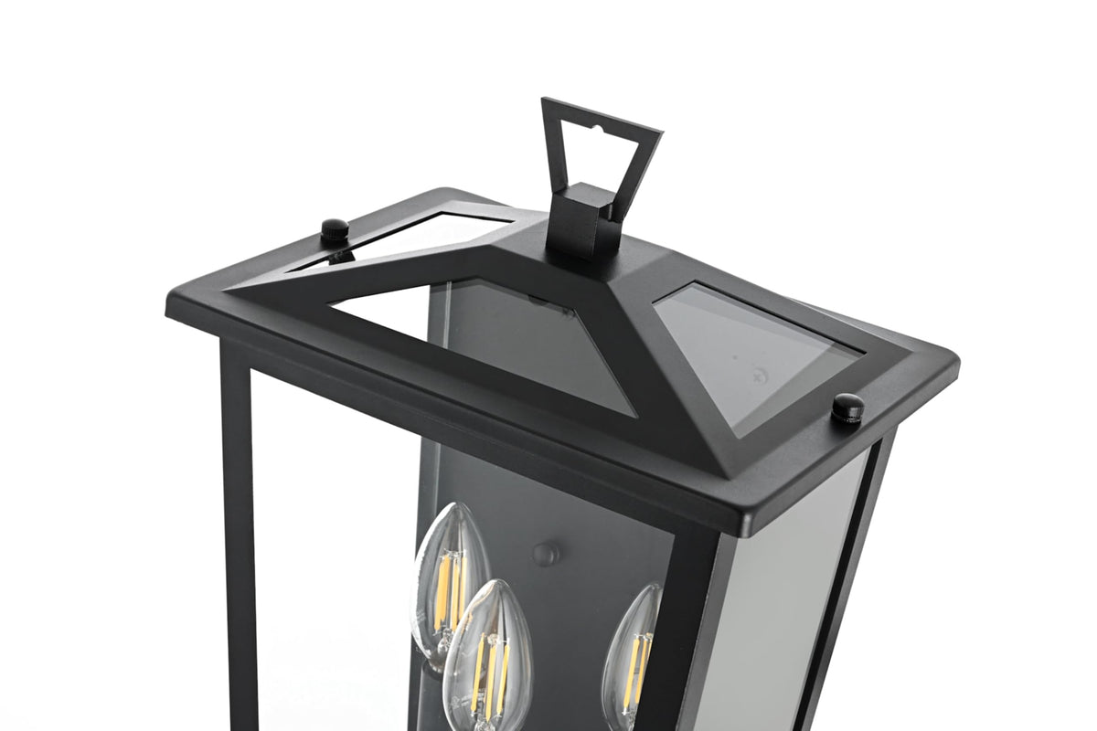 Richmond Three Light Outdoor Wall Sconce Black by Lighting Design – Iron, Black, Model OD331W16BK