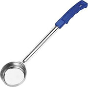 Winco 2 oz Blue Prime Food Portioner | Dishwasher safe, Solid bottom transfers liquid for serving rice, Meat, Color-coded handles, Restaurant service