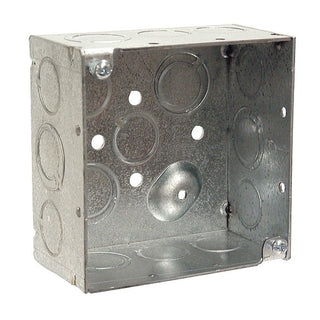 Wiring 4" TKO Knockouts 2-1/8" Deep Square Box by Hubbell – HUBBELL WIRING, Alloy Steel, Gray