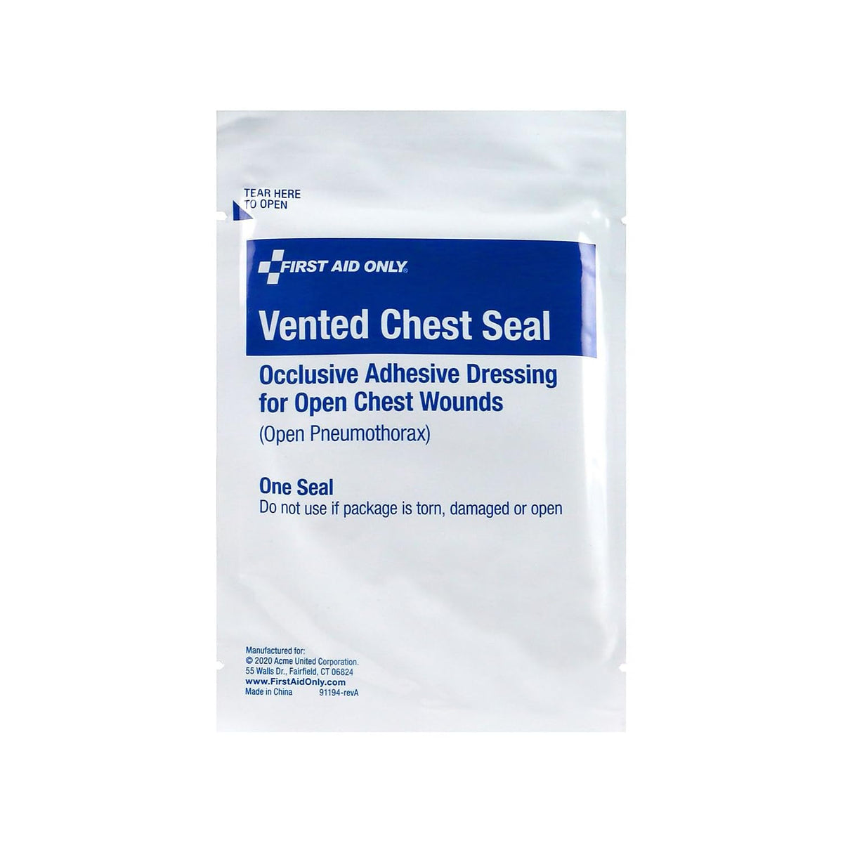 : Chest Seal by First Aid Only – gel, Multi, Model 91194
