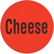 Cheese Label Red Deli Dot Packaging Labels Black Imprint - 1"Dia 1000 Per Case