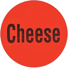 Cheese Label Red Deli Dot Packaging Labels Black Imprint - 1"Dia 1000 Per Case