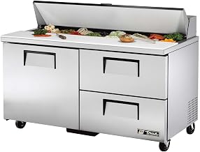 True S/S 15.5 Cu Ft Salad/Sandwich Prep Table w/ 2 Drawers
