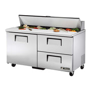 S/S 15.5 Cu Ft Salad/Sandwich Prep Table w/ 2 Drawers by TRUE – 15.5 cubic_feet, Stainless-Steel, Model TSSU-60-16D-2