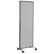 24-1/4"W x 75" H Mobile Office Partition Panel by Global Industrial – Alloy Steel, Grey, Model 694954MGY