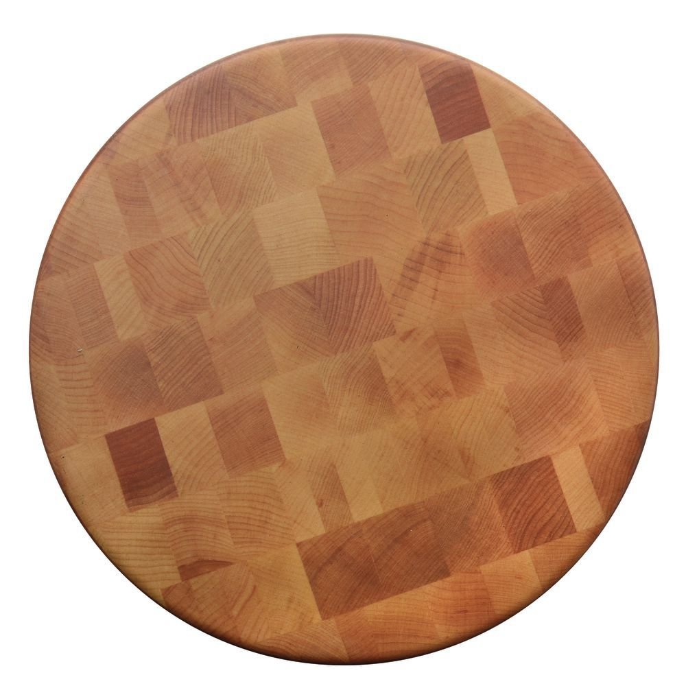 Display Riser Round Melamine and Bamboo -12" Dia x 2" H by HUBERT – Plastic, Natural, Model H0050-MB