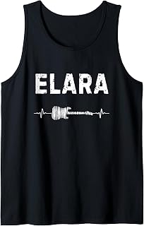 Elara Guitar Heartbeat Music Guitarist Retro Vintage Tank Top