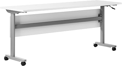Flash Furniture Commercial 72x24 in Nesting Training Table, White/Gray