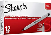 Sharpie Permanent Markers, Ultra Fine Point, Black, 12 Count Pack of 11