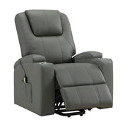 Upholstered Power Lift Massage Recliner with Heat by Furnifact – Foam,Metal,Plastic,Fabric,Leatherette, Grey