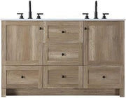 Elegant Kitchen and Bath 54" Double Bathroom Vanity in Natural Oak