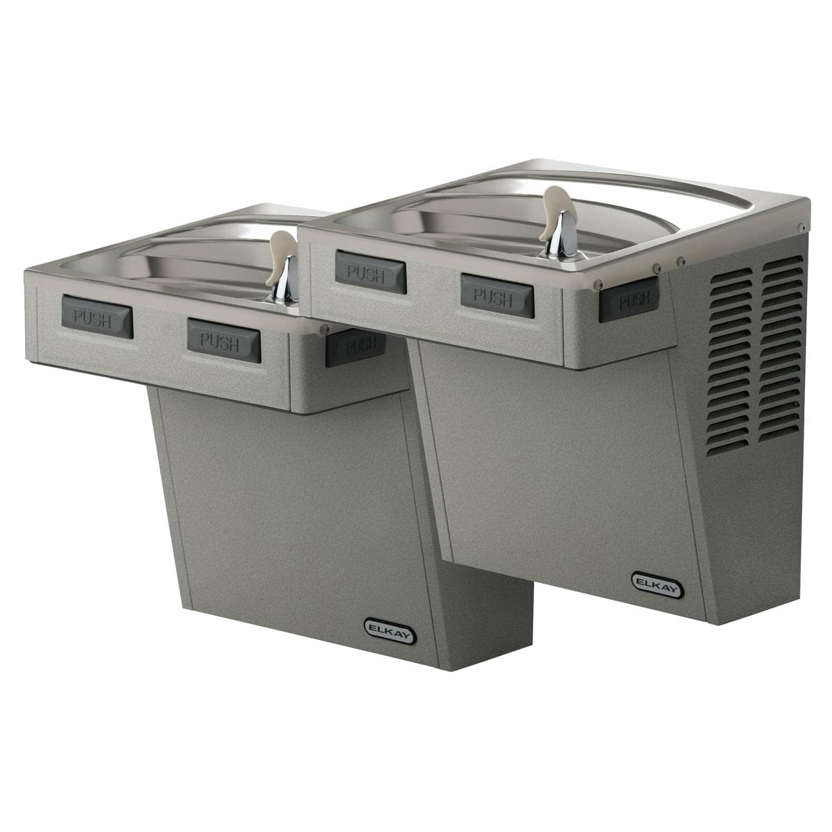Wall Mount Hands-Free Activation ADA Cooler Non-Filtered Refrigerated Stainless by Elkay – Stainless Steel, Light Gray Granite, Model LZOOSTL8LC
