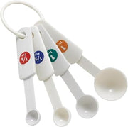 Winco Plastic Measuring Spoons with Capacity Marking, White | Precision measurements, Restaurant service, Great for Baking, Recipes, Portioning and Kitchen Prep
