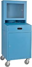 Global Industrial Mobile Security LCD Computer Cabinet Enclosure, Blue