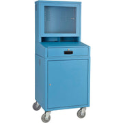 Mobile Security LCD Computer Cabinet Enclosure by Global Industrial – Alloy Steel, Blue, Model 239115BLA