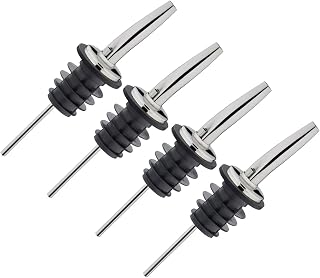Westmark 473222E3 Spirit/Oil Pourers for Bottles with Tratubes, Metal/Stainless Steel, Plastic Cork, Inox Gastro, Silver
