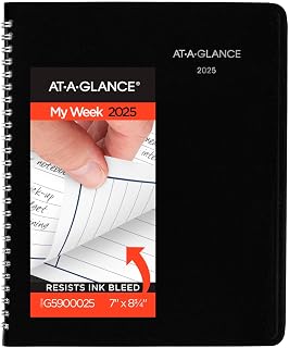 2025 AT-A-GLANCE® DayMinder® Column-Style Weekly Planner, 7" x 8-3/4", Black, January 2025 To December 2025, G59000