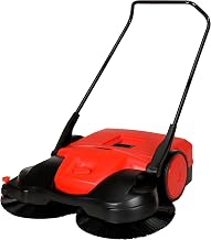 Bissell Commercial 38"" Deluxe Triple Brush Push Power Sweeper Turbo, 13.2 Gal. Capacity", Green