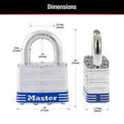 Master Lock Silver / 1 / 1 Pack Keyed Padlocks